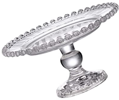 TOYANDONA 1pc Glass Snack Tray Footed Dessert Cups White Serving Platters Cheese Cake Wedding Cake Dessert Risers European Style Tray Breakfast Tray Pastry Soft Decoration Crystal Glass