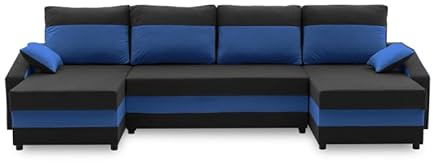 Sofini Ecksofa Sparta Plus mit Schlaffunktion! Best Ecksofa! Eckcouch mit Bettkästen! Wohnzimmer möbel, polstermöbel. Schlafcouch mit Kissen, bequem mit stauraum (MIKRO 15 + MIKRO 36)