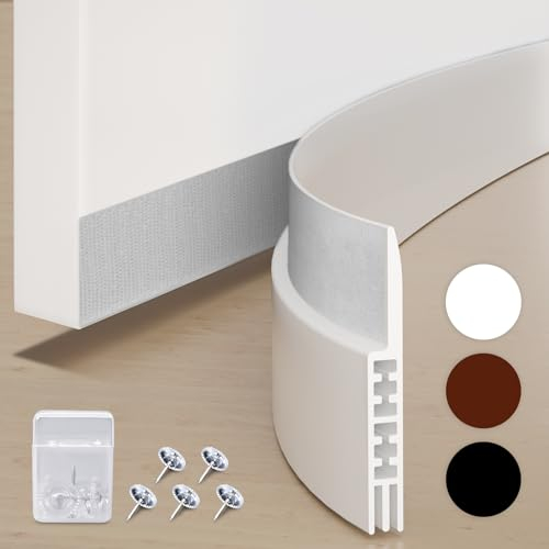 Inwee Bande pour Calfeutrer Bas de Porte,Souple Silicone Isolant Phonique Thermique Bande d'étanchéité pour la Protection Vent au Bas des Portes,Anti Bruit Poussière Anti Souris Fourmi Cafard100x5.3cm