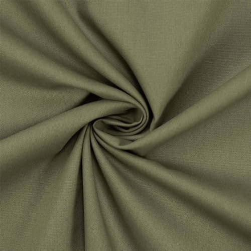 Baumwollstoff Popeline, 100% Baumwolle, Stoff zum Nähen, uni olivgrün (Länge am Stück: ab 50cm / Breite: 148cm)