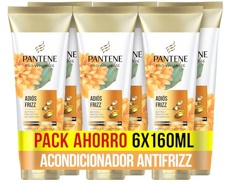 Pantene Pro-V Miracles Frizz Control Acondicionador con Biotina y Complejo de Keratina 160ml x6 Para el Pelo Seco y Dañado. Nutrición Profunda que Protege el Pelo contra la Humedad. Deja un Pelo Suave