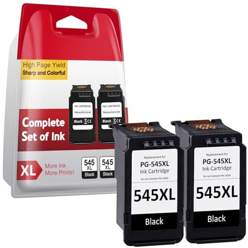 Sunnieink 545 XL Schwarz- 2X 500+ Seiten, Druckerpatronen 545 Kompatibel für Canon PG-545 Schwarz, 545 Patronen für Pixma TS3400 TS3100 TS3150 TS3300 TS3350 TS3450 TR4500 TR4551 MG2500 MG2550s MX495