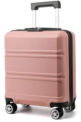 KONO Kleiner Koffer Handgepäck Hartschalenkoffer für Easyjet Handgepäck 45x36x20 cm, Leicht Reisekoffer mit 4 Rollen und TSA Schloss (Rosegold)