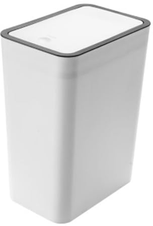HERCHR Plastic Trash Can with Lid, Thin Trash Cans Bathroom Garbage Can Small Trash Can with Lid Slim Trash Bin Waste Basket for Bathroom(White)