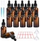ToKinCen 12 PCS Amber Pipette Dropper Bottle 20ml,with Glass Eye Dropper Pipettes Dropper Bottles for Storage Essential Oils,Perfumes,Aromatherapy,Pigmentation,Reusable
