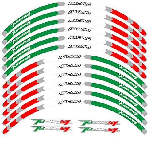YESKIT Modifizierte dekorative Aufkleber Motorrad-Rad-Aufkleber, Reflektierender Aufkleber Für Aprilia Tuono V4 1100 RR Tuono V4 1100 Factory Tuono V4 R APRC Tuono V4 RABS (Color : D)