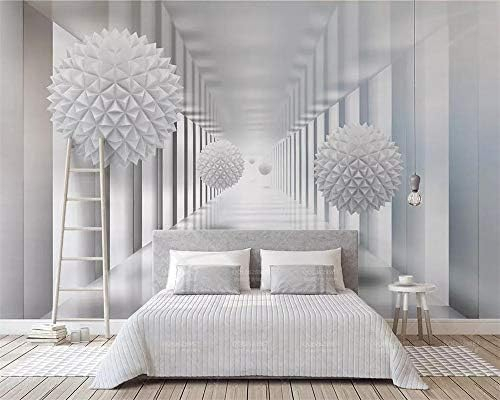 Murale Papier Peint Décoration Abstrait Architecture Polygonale Boule 3D Stéréo Son Espace Tv Fond Mur Murale 3D Fo Maison Papier Peint 3D Chambre à Coucher Salle de Séjour Mural Murale-400cm×280cm
