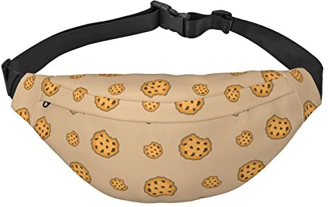 Food of Cookie Pattern Hüfttasche Crossbody Bauchtasche für Wandern, Laufen, Reisen, Radfahren und Freizeit, Schwarz , Einheitsgröße, Geldgürtel