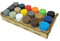 HobbyHold Paint Rack - Model Paint Palette - Tabletop Colours Storage - 18 Pots (41 mm) - Brown Plastic - Compact