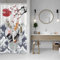 SDOTPMT 90x180cm Grande Vague Rideau de Douche océan Fuji Mont Rouge Soleil Voile Poisson crevette Cerisier Fleur Asie Japon Traditionnel Ukiyo - e Art avec Crochet Rideau de Douche