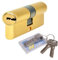 Cilindro de Seguridad, Cilindro de Cerradura 45/45(90mm) Cilindro de Doble Vuelta para Puertas/Entradas Exteriores con 5 Llaves Principales+2 Llaves Temporales+1 Llave de Protección (45/45)