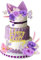 38Pcs Flower Cake Decorations - Happy Birthday Toppers, Butterfly Purple Palm Leaves, Bohemian Style for DIY Parties