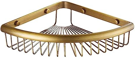 RHRYTCH Badregal Duschablage Duschregal Wandmontage Badregal Duschablage Eckregal Kupfer Badezimmer Dreieck Korb Duschregal Duschregal Duschorganizer Badregale