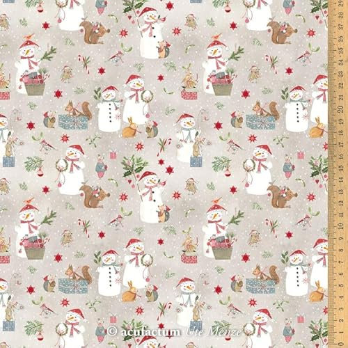 acufactum • Baumwollstoff • Schneemänner und Wintertiere • Kerstin Heß 0,5 m