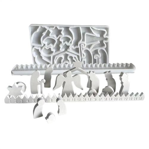 Weihnachts-Countdown-Kalender-Form – Countdown-Kalender-Weihnachts-Silikonformen – Epoxid-Formen, Ornament-Form, Adventskalender-Harzformen, Weihnachtsdekorationen