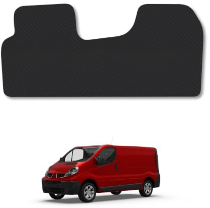 Renault Trafic (2001-2014) 5mm Rubber Car Mats | Heavy Duty Rubber Tailored Fit Floor Mats Full Coverage Durable Waterproof Accessories Easy Clean Anti Slip Made in the UK