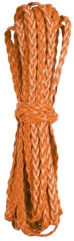 Rebower Flat Braided Leather Cord 5mm Braided Cording 5m Orange Leather Craft Strip for Jewelry Making, Necklaces, Bracelets, Belt, 16.4ft