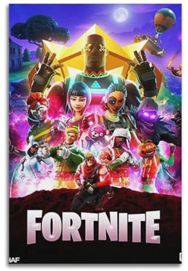 OODJHWWA Fortnite Spiel-Poster, Wandkunst, dekoratives Gemälde, Schlafzimmer, Malposter, 20 x 30 cm, ungerahmter Stil