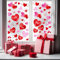 TELAIN Valentine's Day Fensteraufkleber Set, 6 Blätter Mit 174 Herzförmigen Fenstersticker, Wiederverwendbare PVC Fensterbilder Zum Valentinstag Und Jahrestage