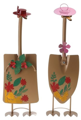 ROYJJ Metall-Ente Gartenkunst Ente Schaufel Ornamente Ente Weihnachtsdekorationen Outdoor Paar Ente Gartendekorationen