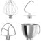 Set di accessori in acciaio inox – Ciotola per miscelazione con gancio, frusta e agitatore piatto per robot da cucina KitchenAid, lavabile in lavastoviglie