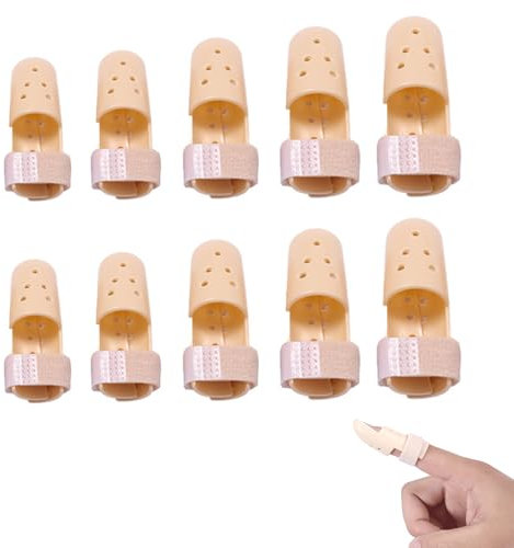 vcsjw 10 Stücke Fingerschutz Finger,Fingerschiene,Extension Splint Finger,Finger Extension Splint,Mehrfach Verwendbare Fingerstütze,Kunststoff Fingerschiene,Zur Knöchel-Immobilisierung