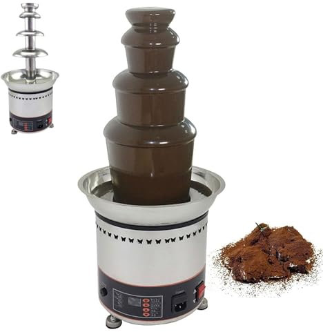 BDJSN Commercial Chocolate Fountain Machine, 300W Stainless Steel Electric Chocolate Melting Fountain Machine, for Cafeteria, Bar, Banquet, Birthday Party