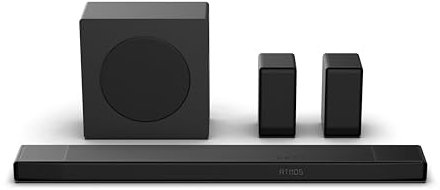 Hisense AX5140Q - Soundbar 5.1.4, 600 W, 13 altoparlanti, subwoofer e altoparlanti posteriori senza fili, calibrazione automatica della stanza