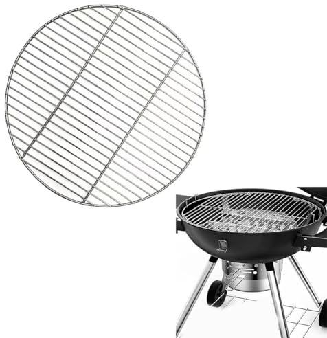 HpLive Grille de cuisson ronde en acier inoxydable - 43 cm - Pour camping, pique-nique, jardin (45 cm)