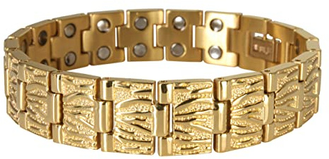 Deutsche Firma mit Service & Garantie | Magnetarmband, massive 14mm Breit | 18 Starke Magnete à 3000 Gauss | Matt & Glänzend Poliert | Für Herren | Edelstahl