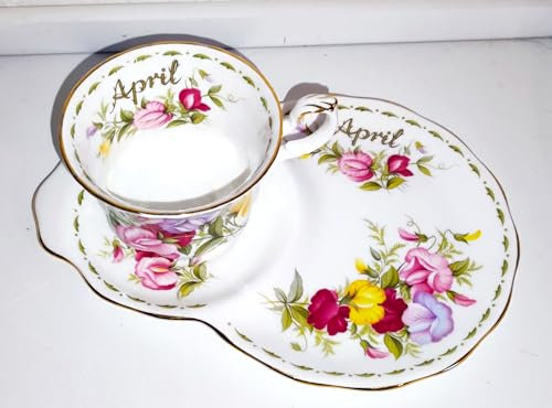 - Royal Albert/Flower of the Month April / Originale / Integrato biscotto/Tazza da collezione/Bone China Porcellana