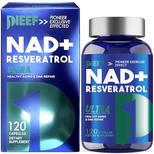 NAD+ Supplement 1500mg mit Resveratrol, 120 Kapseln | Zelluläre Energie & Stoffwechselunterstützung, NMN Alternative für Männer & Frauen