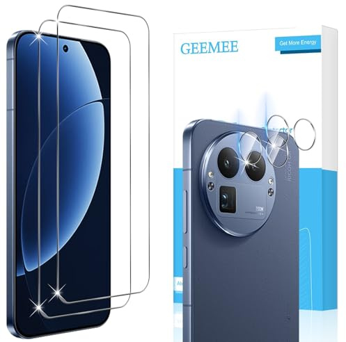 GEEMEE pour Realme GT8 Pro/Realme GT 8 Pro Verre Trempé, Protection écran et Caméra Arrière Protecteur, 2+2 Pièces Ultra Clair 9H Crystal Protection Ecran Anti -Rayures