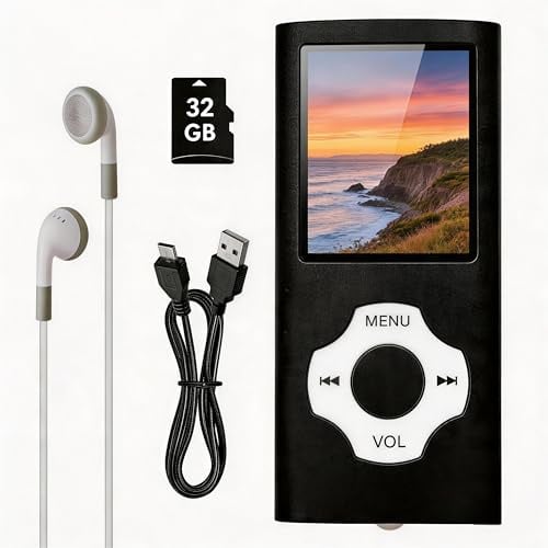 MP3 Player Bluetooth 5.3 HiFi 32GB mit Lautsprecher, FM Radio, USB-C