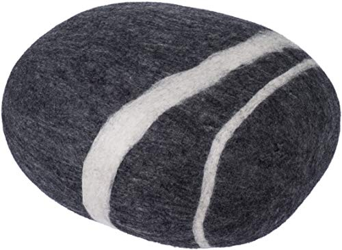 myfelt Hugo - Filz Kieselstein, Meditationskissen, Yogakissen, Dekokissen dunkelgrau rund - Größe XL