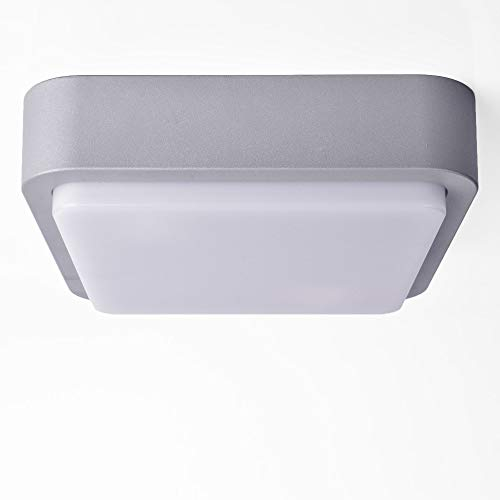 max K O M F O R T Maxkomfort Aussenleuchte GRAU Wandleuchte Deckenleuchte Wandlampe Aussenwandleuchte Deckenleuchte 2x E27 Fassung Eckig Decken-Lampen 1419