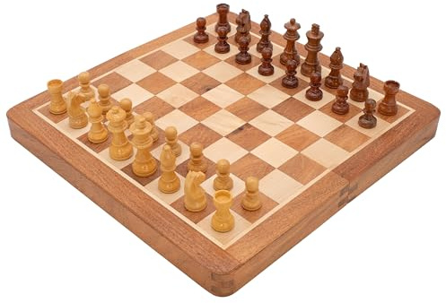 The Regency Chess Company Ltd 10 Zoll Deluxe Holz klappbar Reise Schachspiel