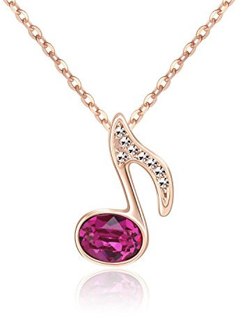 Kruckel Plaqué Or Rose avec Cristaux/Collier/Pendentif Note de Musique pour Femme / 5071040