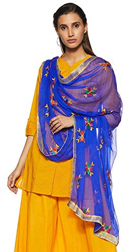 Weavers Villa Damen indisches Handwerk Ethnische Dupatta bestickt Dupatta Chunni Stola Schal