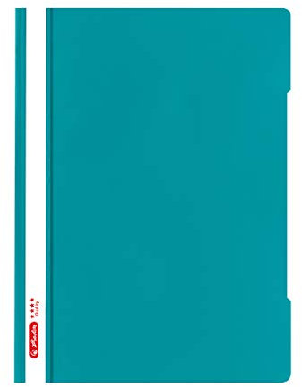 Herlitz Schnellhefter A4 - Quality, Polypropylen-Folie, Glasklar mit Beschriftungsstreifen, caribbean turquoise 1 Stück