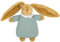 TROUSSELIER Doudou Lapin Nid d'Ange 20 cm de haut Tissu en Lin Classique Chic Idéal Cadeau de Naissance Vert Céladon 1 Unité