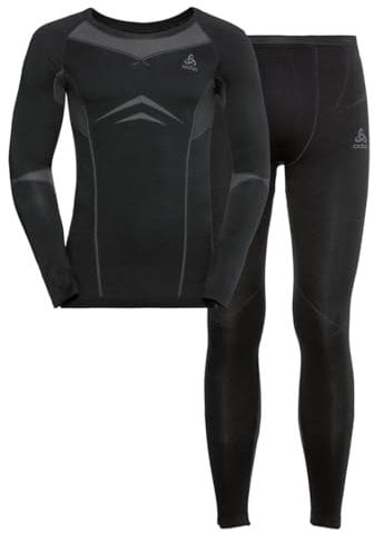 Odlo Thermounterwäsche Herren Fundamentals Performance Warm I Langarm Thermoshirt und Thermohose I Warme Skiunterwäsche