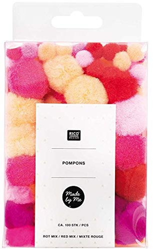 RICO DESIGN GmbH & Co. KG Pompom Set Rot/Rosa/Pink 100 Stück