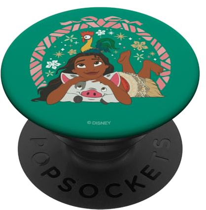 Disney Princess Moana Hei Hei and Pua Holiday Green PopSockets mit austauschbarem PopGrip