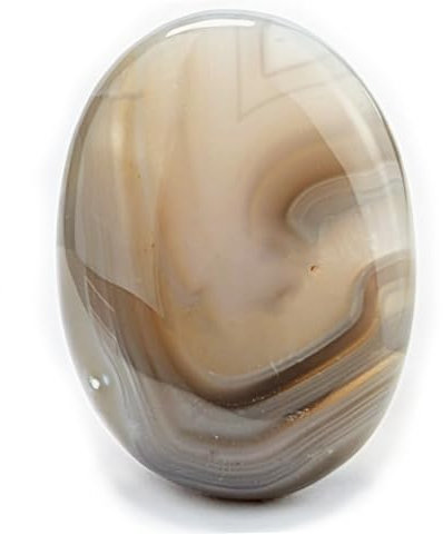 Agate Rubans Pierre Naturelle, Cristal Thérapeutique de Lithothérapie, 100% Fait-Main dans l'Atelier Familial, Pierre Précieuse de Bien-être, Reiki et Chakra, Galet format Poche [Eusice]