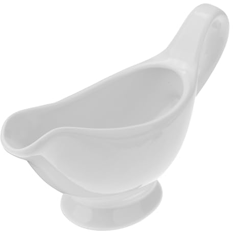 White Christmas Gravy Boat, 100ml Ceramic Gravy Jug, Small Sauce Jug with Handle, Porcelain Saucier Sauce Boats For Gravy Warming Sauces