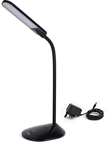 TEKLED® LED Desk Lamp | Stepless Dimmable with Flexible Gooseneck | 6W Capacitive Touch Switch with 3 Color Levels | Eye Protection for Bedside Reading, Office Work, Students