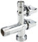 Fontastock FSKFAB103 Llave de escuadra individual para regulación del agua 1/2”–3/8”-3/4” con 2 salidas, para cisterna wc, lavabo, bidé o fregadero y lavadora o lavavajillas, cierre con 1/4 de vuelta