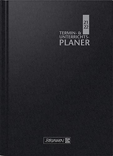 BRUNNEN 1075760902 Lehrerkalender/Termin- & Unterrichtsplaner ( Wochenkalender) 2021/2022, 2 Seiten = 1 Woche, Überformat A4: 23 x 29,7 cm, Baladek-Einband schwarz