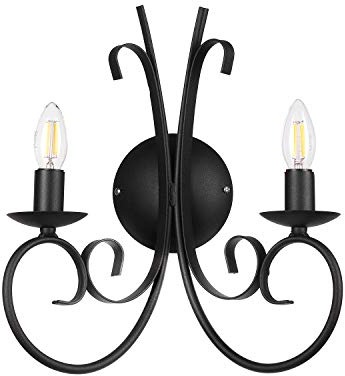 ONLI 4885/AP2N Applique Pompei 2 LUCI col.Nero, Nero